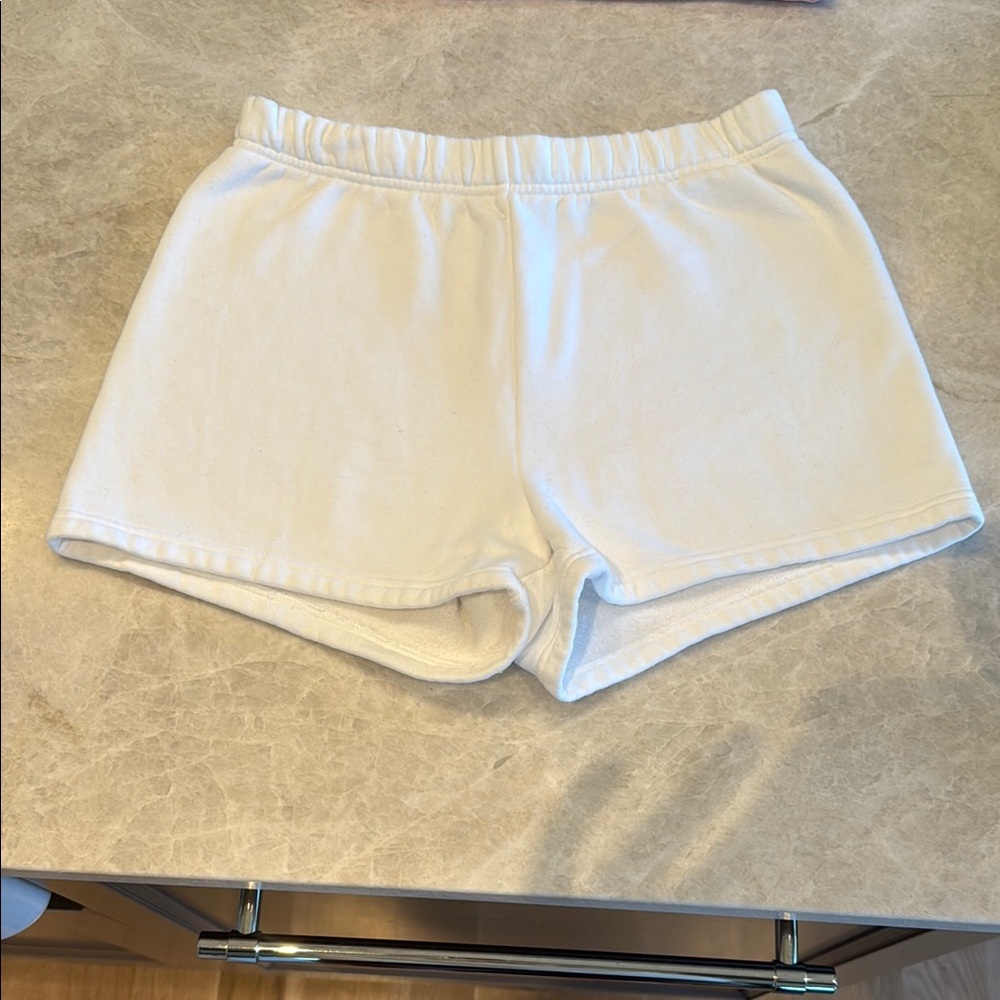TNA White Sweat Shorts Elastic Waistband Relaxed Fit